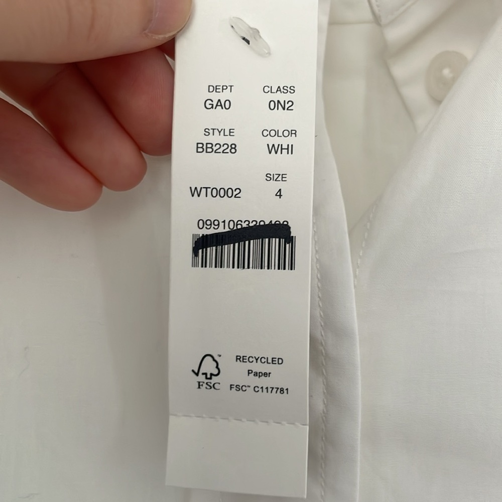New With Defects J Crew Classic Fit Ruffle Collar Shirt White 4 - Picture 7 of 11